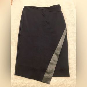 Navy blue jersey pencil skirt